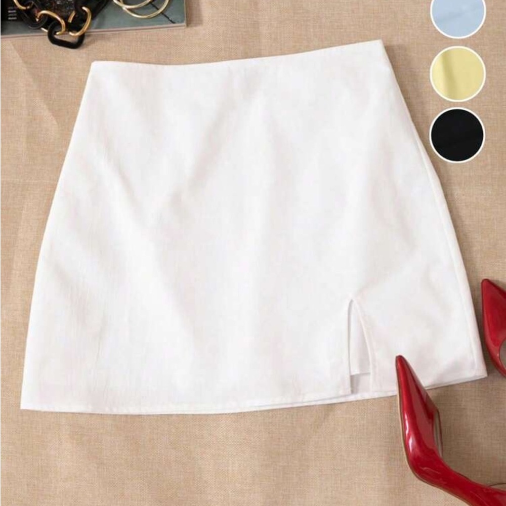 SHEIN White Mini Pencil Skirt with Slit